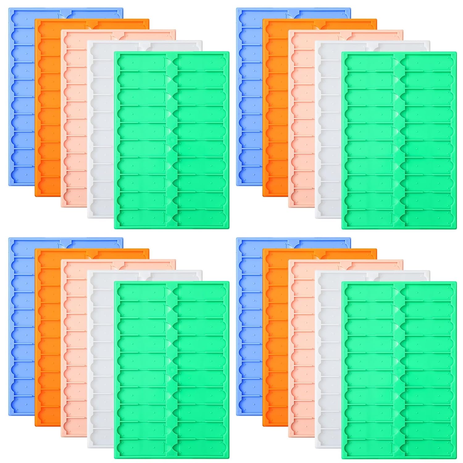 Remerry 20 Pcs Stackable Microscope Slide Tray Set 30cm x 20 cm Plastic Microscope Slide Secure Anti-Slip 20 Capacity Per Tray (Multicolor)