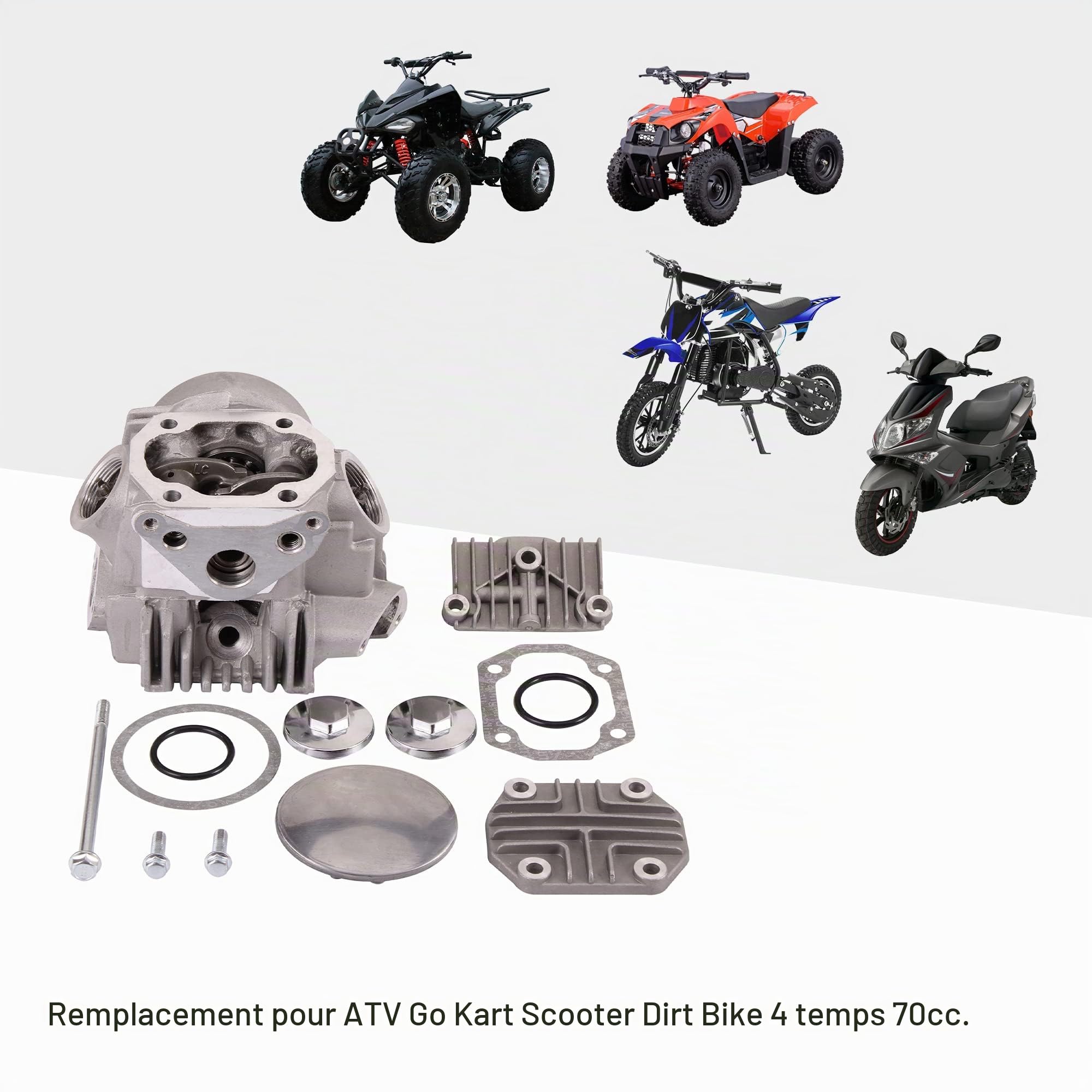 GOOFIT 47mm Culasse 70cc Compatible avec Remplacement pour ATC70 CRF70 CT70 TRX70 XR70 Moto Dirt Bike Parts
