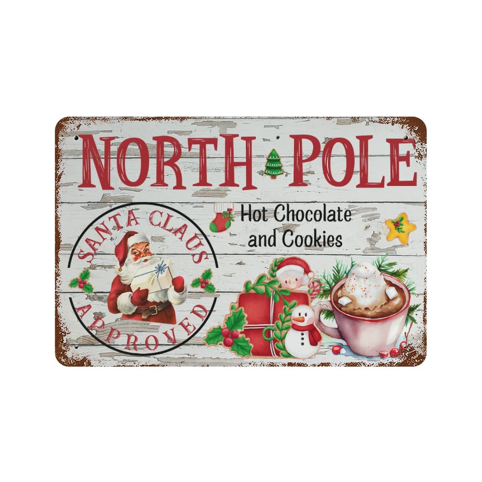 Décoration de cuisine pour Noël : panneau mural en aluminium cacao chaud rétro