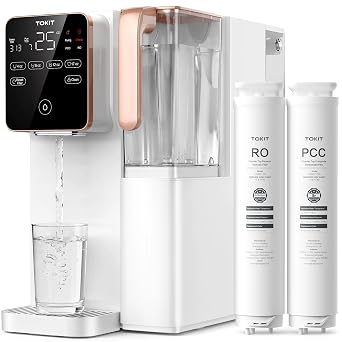 TOKIT T1 Reverse Osmosis Water Filter Countertop, NSF/ANSI 58, RO Whole House Water Filter System with Alkaline Remineralization Filter, No Installation