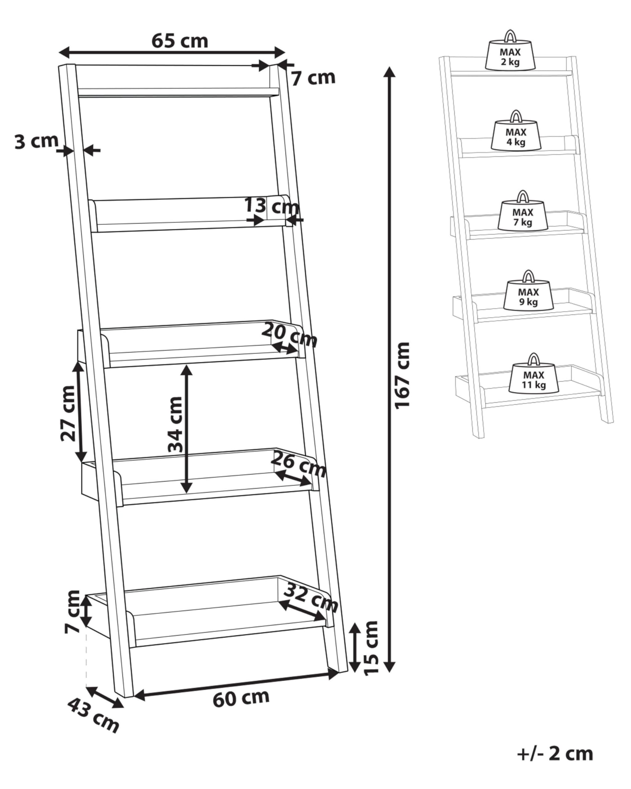Industrielles Regal 5 Fächer MDF-Platte dunkler Holzfarbton Mobile Trio