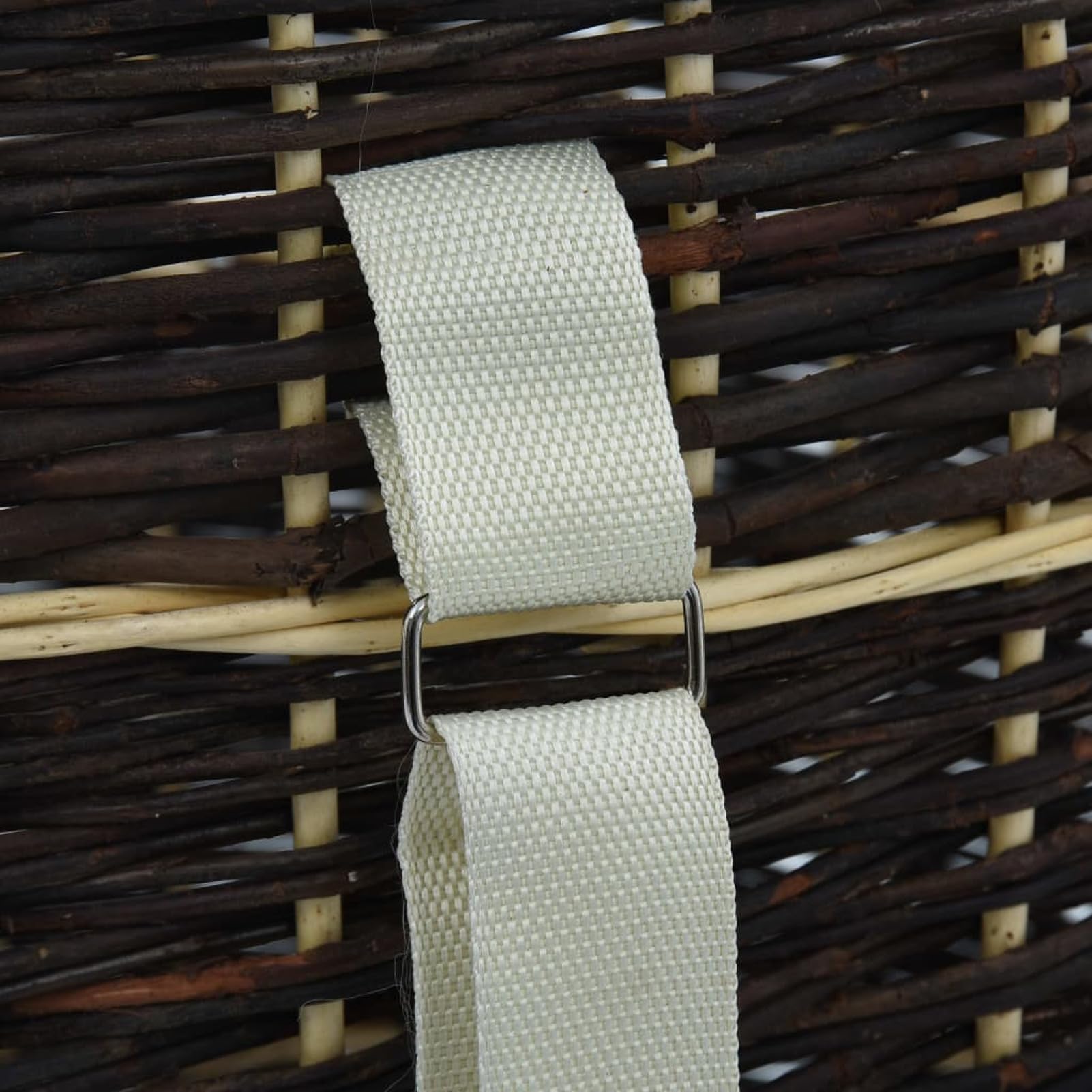 Cesta per Legna con Spallacci 50x44x58cm Salice Naturale-Cesto in Vimini Portalegna, Cesto Intrecciato Pieno, Cestino da Picnic Portaoggetti, Cesto Regalo per Feste, Raccolta Castagne, Funghi