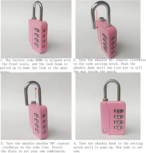 Miniatura 4 de Candado de combinación de 4 dígitos, cerradura de cifrado seguro, para gimnasio al aire libre y casillero de empleados escolares, caja de