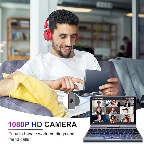 Miniatura 6 de Mini computadora portátil, pantalla táctil HD de 8 pulgadas, mini computadora Windows 11 Pro, Intel N100 4 núcleos 2 en 1 Pocket PC 12GB LPDDR5 RAM