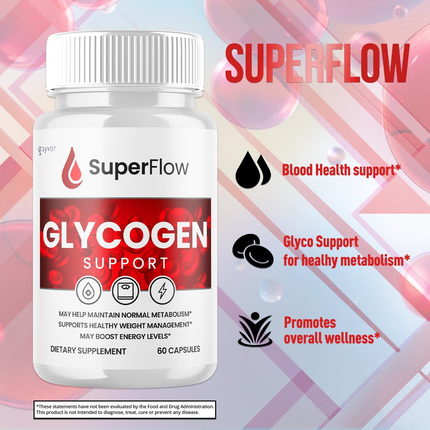 (2 Pack) Super Flow Glycogen Support, Official SuperFlow Advanced Formula Glyco Optimizer Capsules, All Natural Super Flow Pills, Daily Wellness Supplement to Support Healthy Balance (120 Capsules) - Image 4