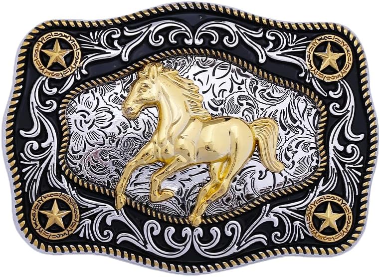 Western Cowboy Belt Buckle with Animal Pattern for Men & Women