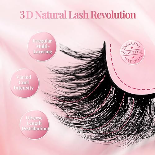 Miniatura 2 de Veda TINDA 03 - 5 pares de pestañas postizas de visón esponjosas, pestañas postizas de anime 3D, estilos de mezcla individuales, reutilizables para