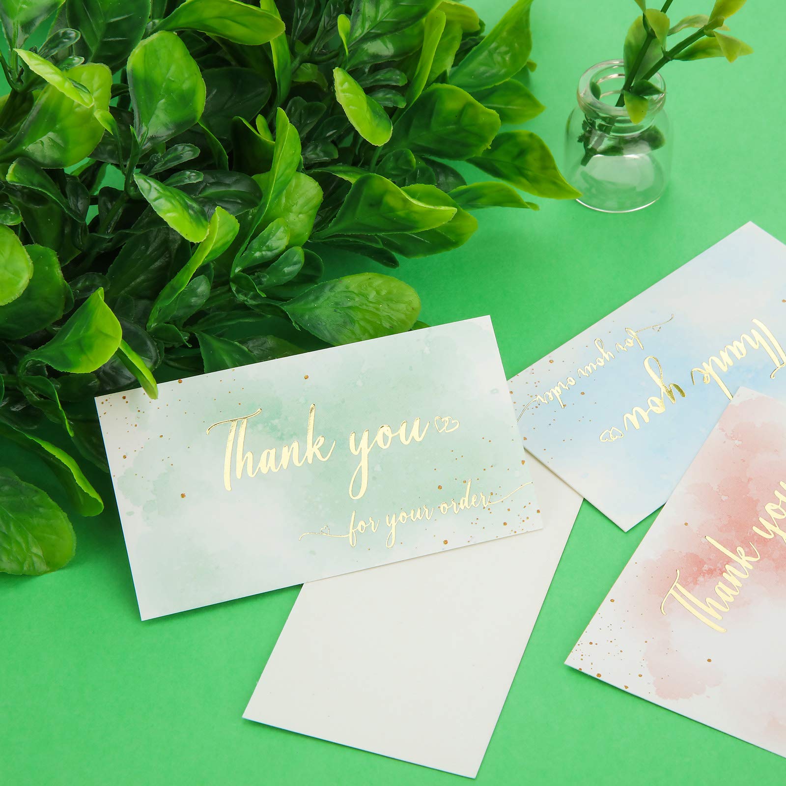 300 Dankeskarten Für Dein Business – 6 Designs, 5,1x8,9 Cm, Perfekt Für Online-Shop, Einzelhandel & Kleine Unternehmen
