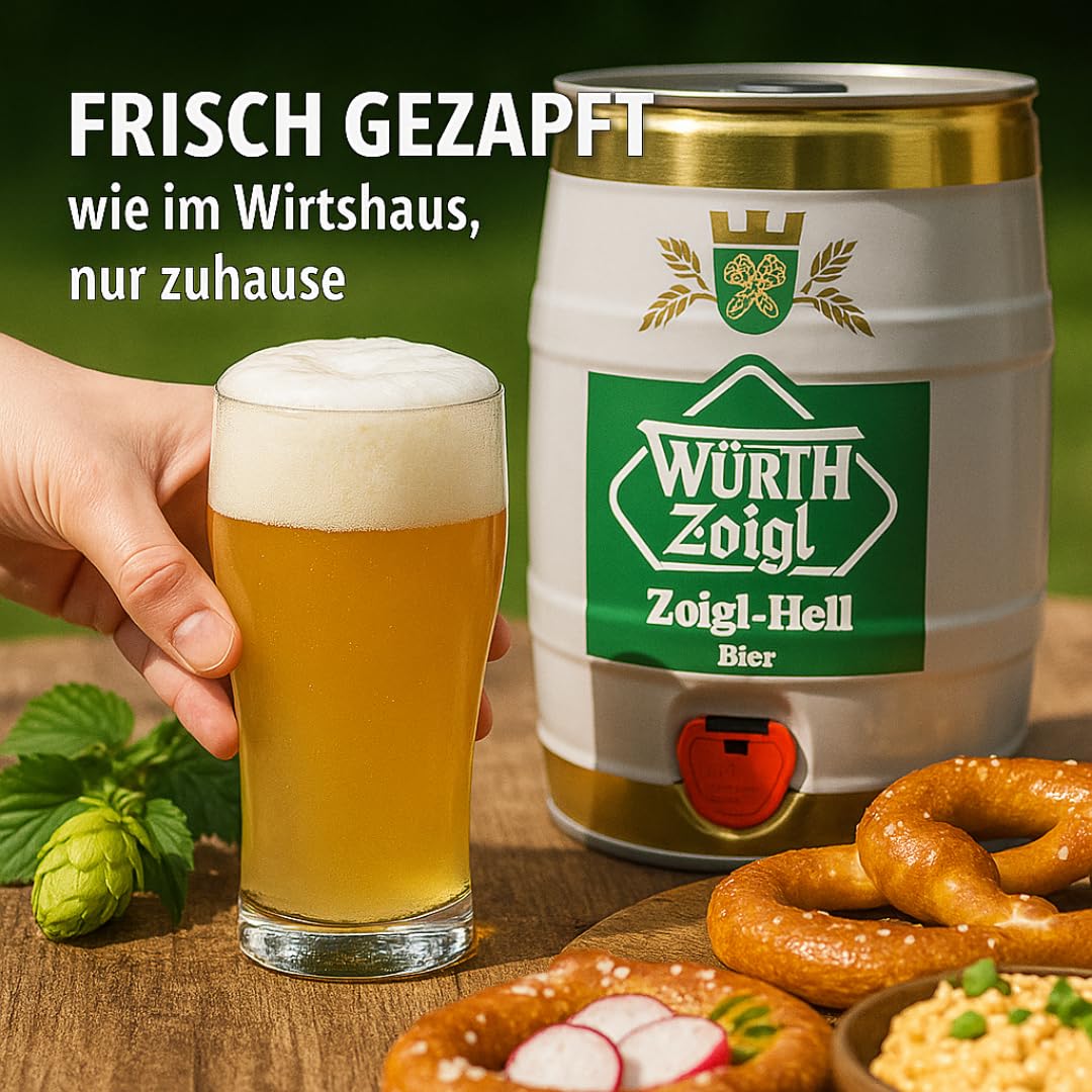 Zoigl Bier aus der Oberpfalz untergärig Partyfass 5 Liter - Brauerei Würth 5l