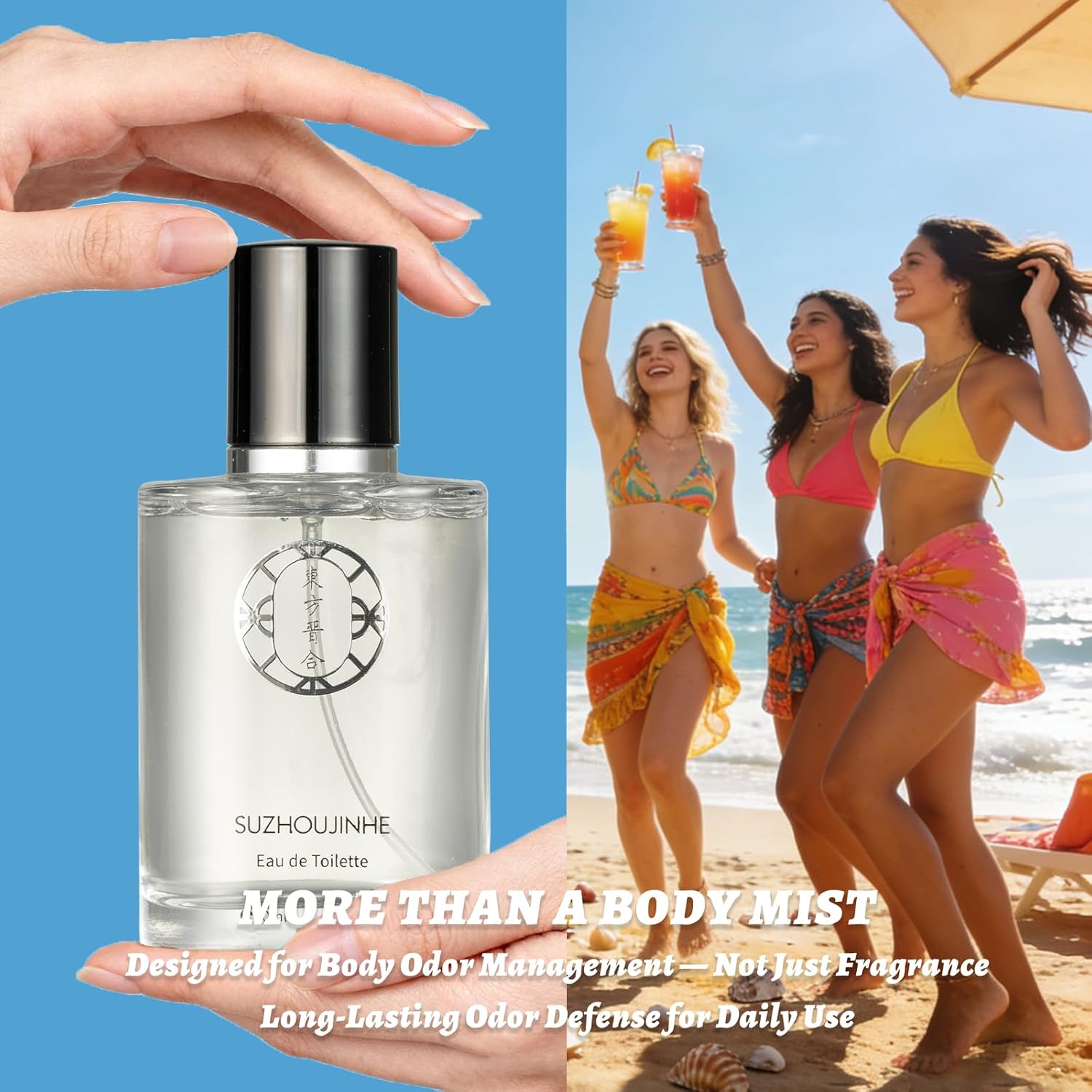 Enzyme Odor Control Body Mist for Men & Women Long-Lasting Underarm Hair & Body Spray Aluminum-Free Alcohol-Free Fresh Scent 1.1fl oz Travel Size for Gym Bag