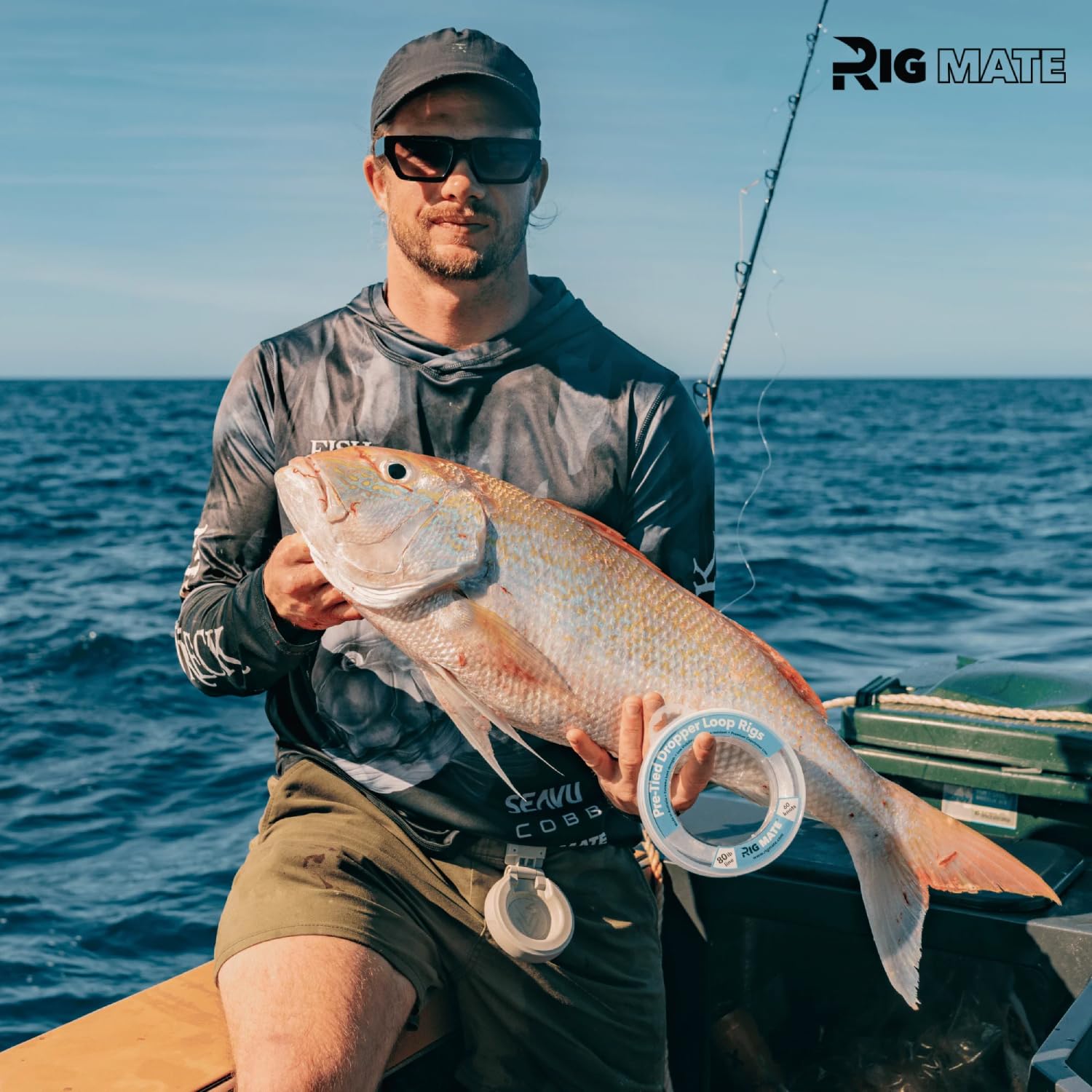 Aparejos de bucle cuentagotas preatados de 80 libras. Carrete de línea de pesca. Bucles de 18 pulgadas de distancia con tamaño de bucle de 5.5 pulgadas. Perfecto para pesca de agua salada y agua dulce