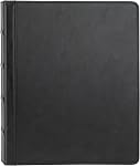 Samsill Vintage Hardback 3 Bague en cuir noir Binder, Organisateur de Binder professionnel, Planner Binder 1 1 cm 3 Beurre à anneaux, taille de la lettre 8.5 x 11, Pas de fermeture éclair, faux cuir noir