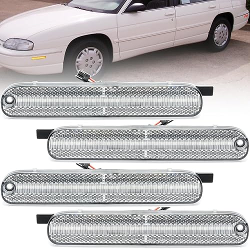 NJSBYL Luces LED de marcador lateral para Chevy Lumina y Monte Carlo 1995-2001 con lente transparente, marcadores de guardabarros izquierdo y