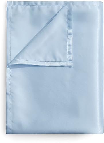 Counfeisly Sábana encimera de satén tamaño Queen, de lujo y suave como la seda, color azul bebé