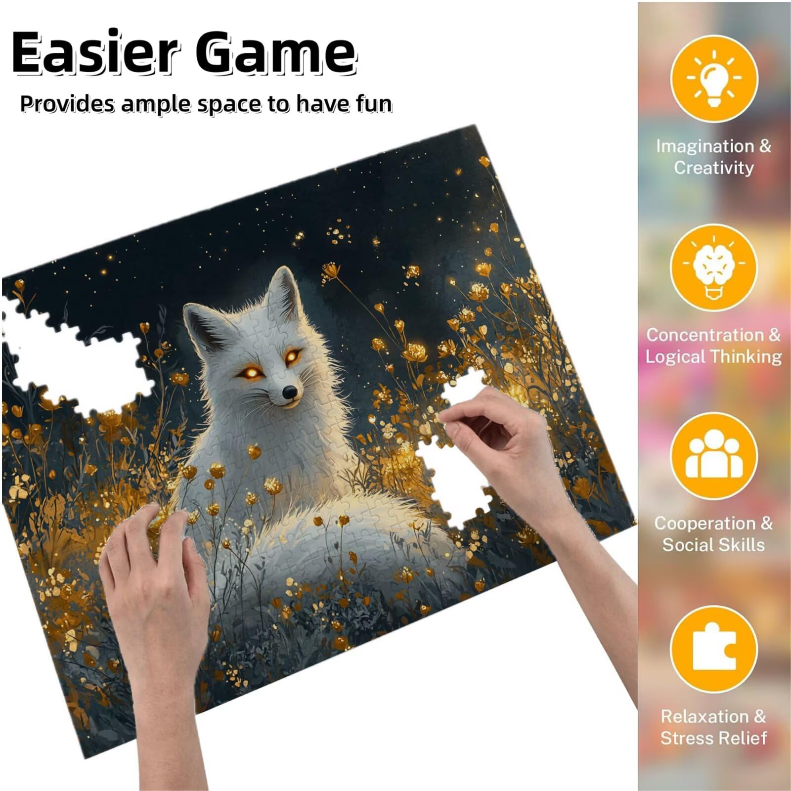 Jigsaw Puzzle, 6000 Pezzi Puzzle Classici, Bianco Puzzle Rilassamento Intelligence, Mpossibile Difficile Puzzles impegnativo per adulti Puzzles per Gioco Familiare, Regalo per Amore Amico Volpe K0F136