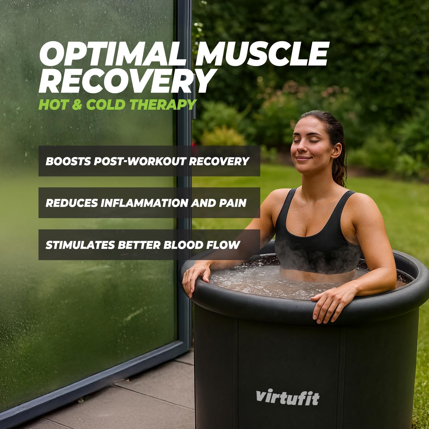 VirtuFit Bain de glace XXL - 375 litres - Anthracite