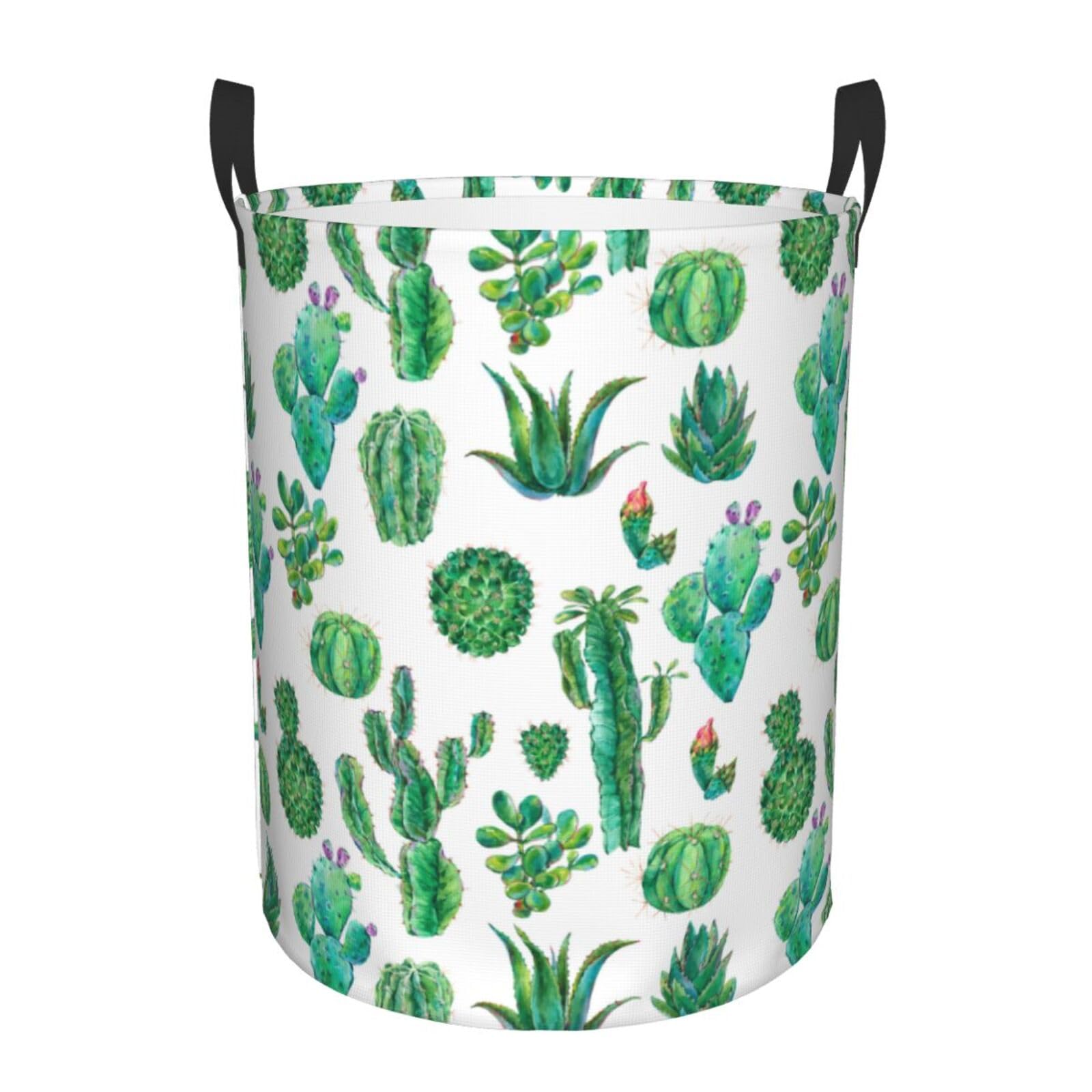Laundry Basket Tropical Cactus Laundry Hamper Waterproof Idea Hampers Large Collapsible Baskets with Handle Suitable for Bedroom Bathroom Utility Room Kitchen