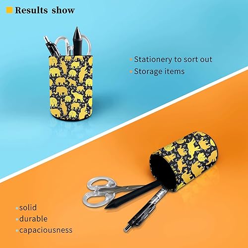 Miniatura 3 de BIGCARJOB Portalápices con estampado de mariposas azules para escritorio, caja de almacenamiento para brochas de maquillaje, organizador de