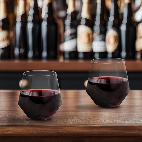 Miniatura 5 de Smarty Had A Party Copas de vino de 12 onzas – 16 copas de plástico transparente sin tallo, vasos de vino desechables irrompibles para fiestas y