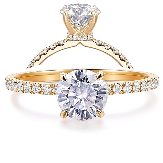 14K Gold Moissanite Engagement Ring