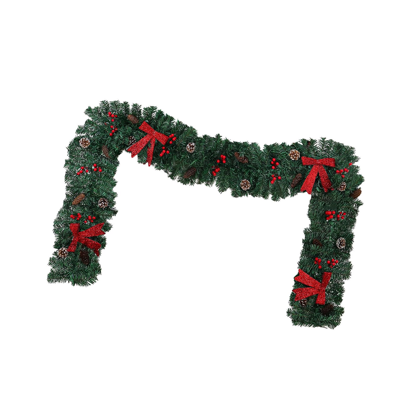 Tsophreniq Pine Cone Ribbon Accent Foliage 2.74m Flexible PVC Celebratory Festive Drape for Gift Wrapping Seasonal Home Decorations Fade Resistant Party Decoration