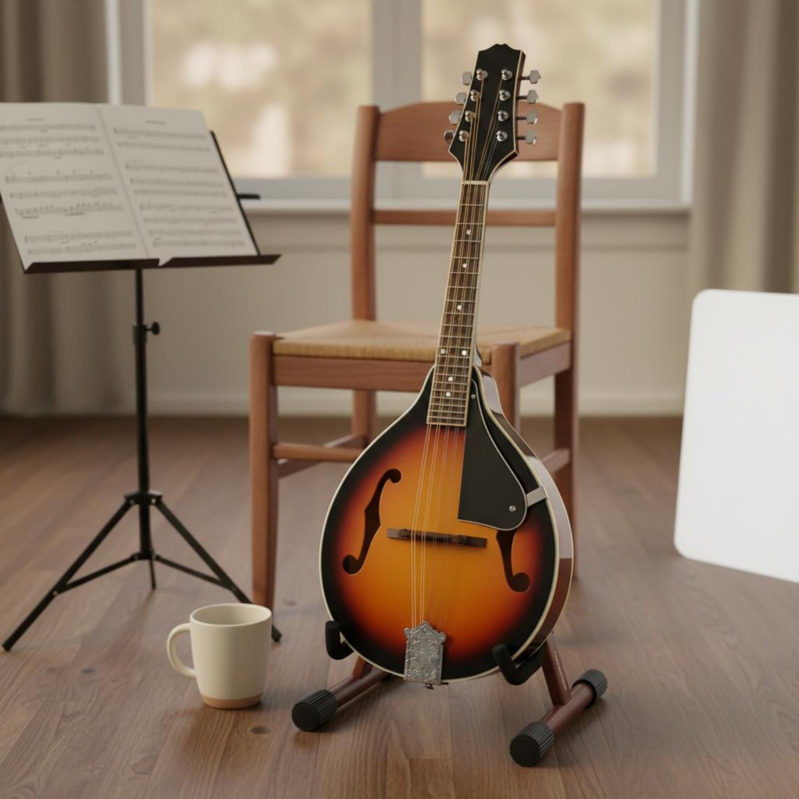 8-saitige Mandoline mit Tragetasche Anfängermandoline glänzendes Finish Zupfinstrument für Anfänger
