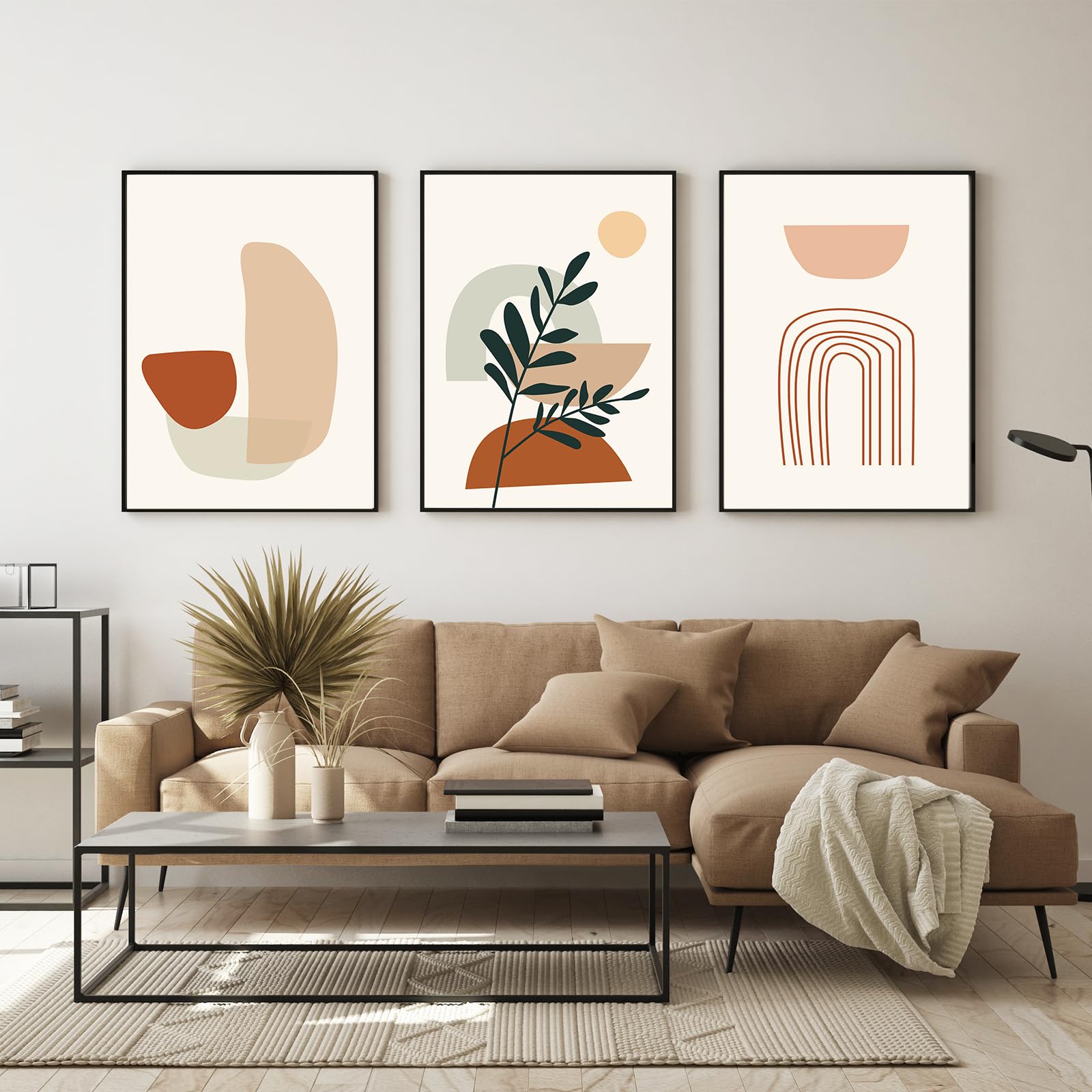 LYBOHO Canvas Pictures, Modern Abstract Art Poster Wall Pictures Living Room, Boho Poster Set for Living Room Bedroom - Image 3