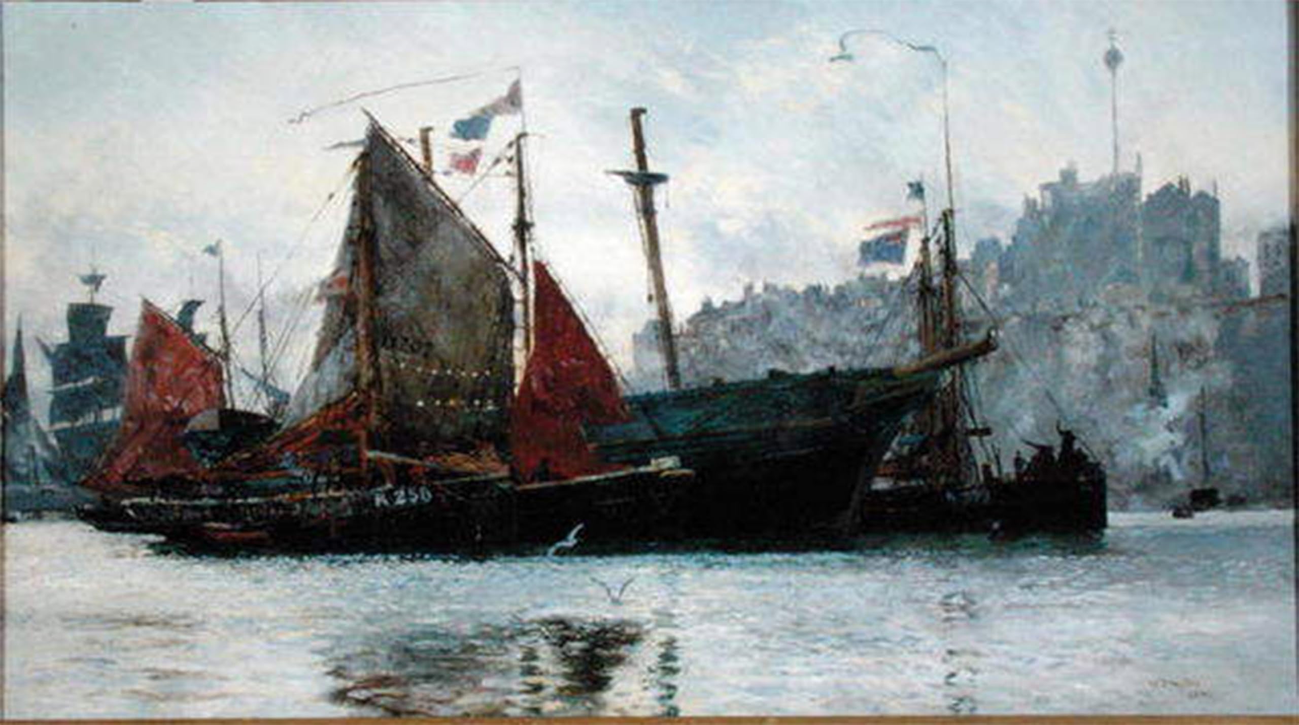 POSTERIIk Famous Animal Posters Vintage Picture Ramsgate Harbour by William Lionel Wyllie Modern Wall Decor for Home Decor 60x90cm