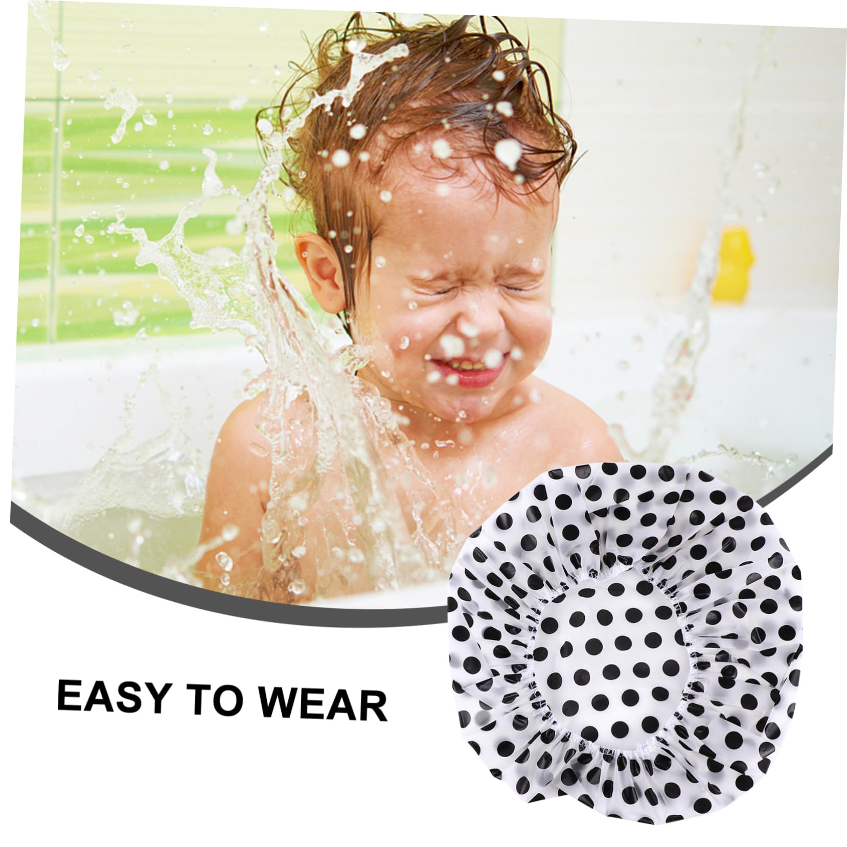 Healvian 12piezas Gorro Ducha Reutilizable Para Mujeres Gorro De Baño De Pevas Estampado De Puntos Cómodo y Duradero Para Spa y Ducha