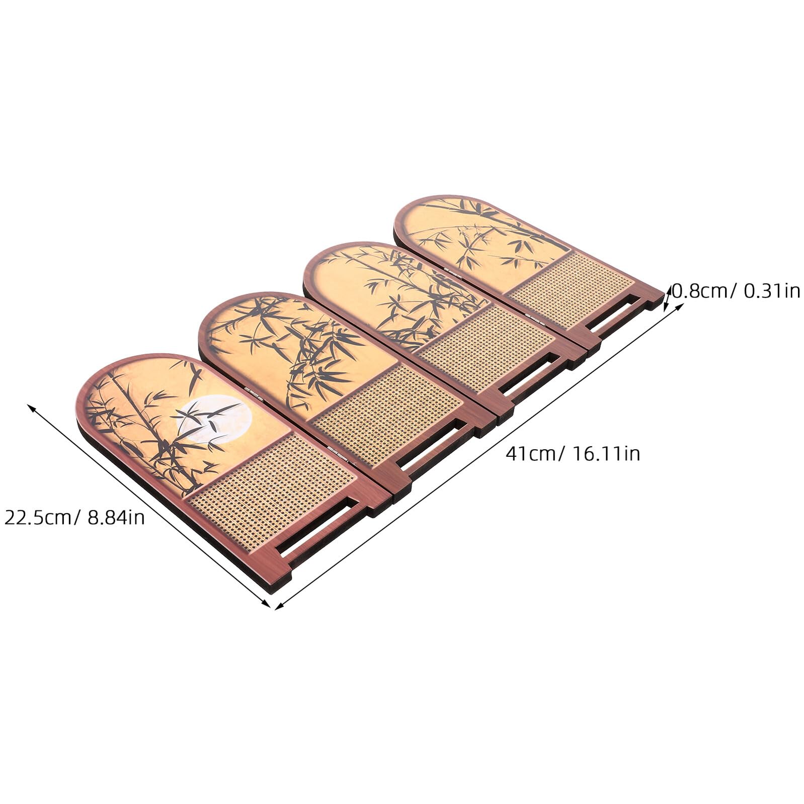 jojofuny Biombo Plegable de Escritorio Compacto de Madera Diseño Chino Tradicional y Panel Divisor Elegante para Oficina y Decoración de Espacios Pequeños