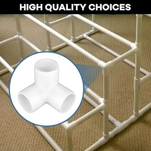 Miniatura 65 de Paquete de 12 accesorios de tubería de PVC de 3/4 pulgadas de 90 grados, conectores de tubería de PVC de grado recto de 2 vías para muebles, 2 vías