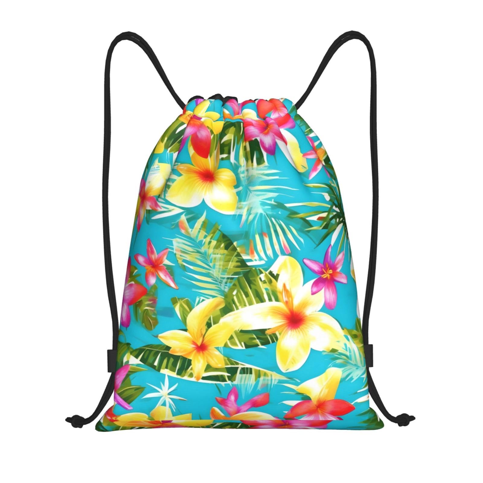 yomeeaaaa Summer Style Hawaiian Print Drawstring Bags Backpack Bag Sport Gym Sack Drawstring Bag Shopping String Bag