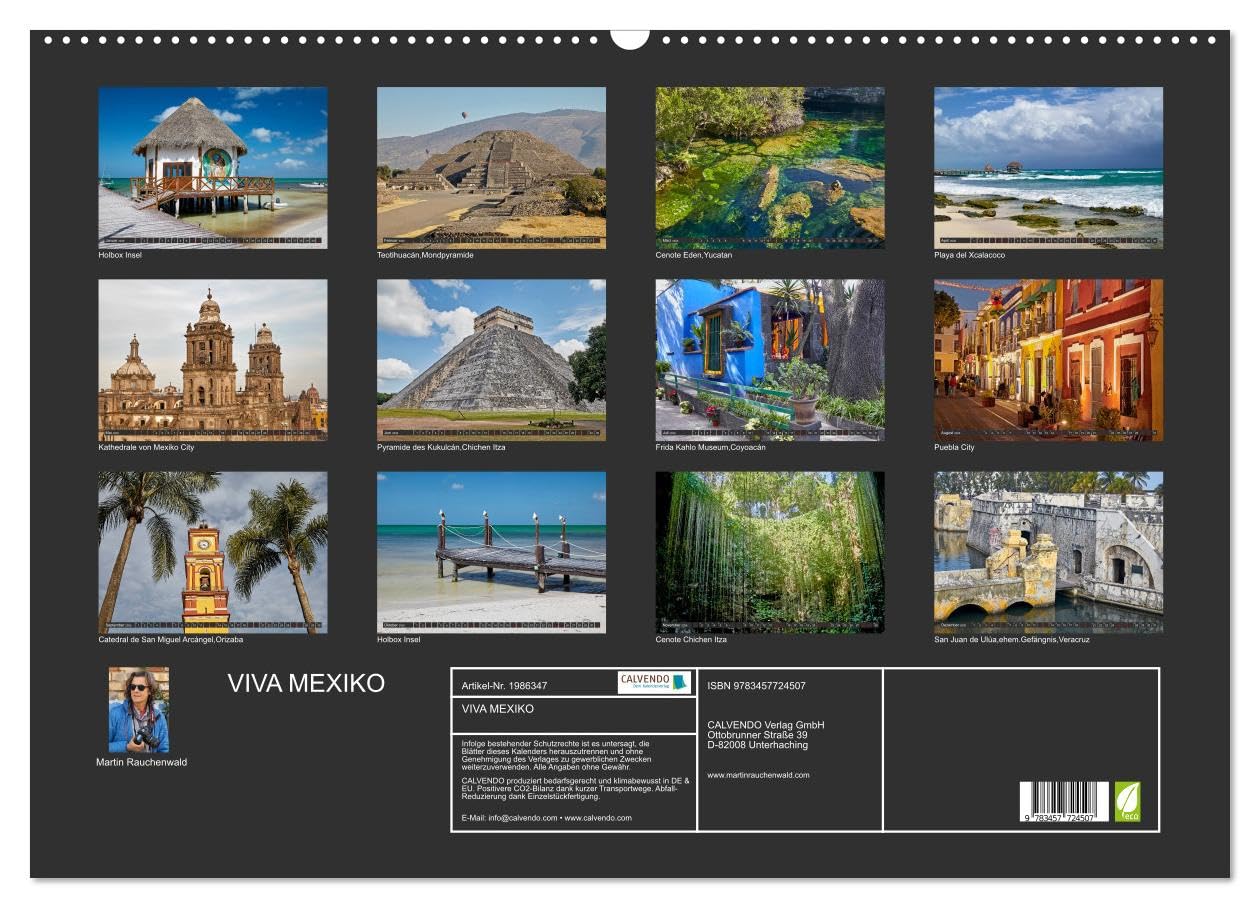 VIVA MEXIKO (Wandkalender 2026 DIN A2 quer), CALVENDO Monatskalender: Die Kultur und das karibische Flair Mexikos vereint in imposanten Farbfotos (CALVENDO Orte)