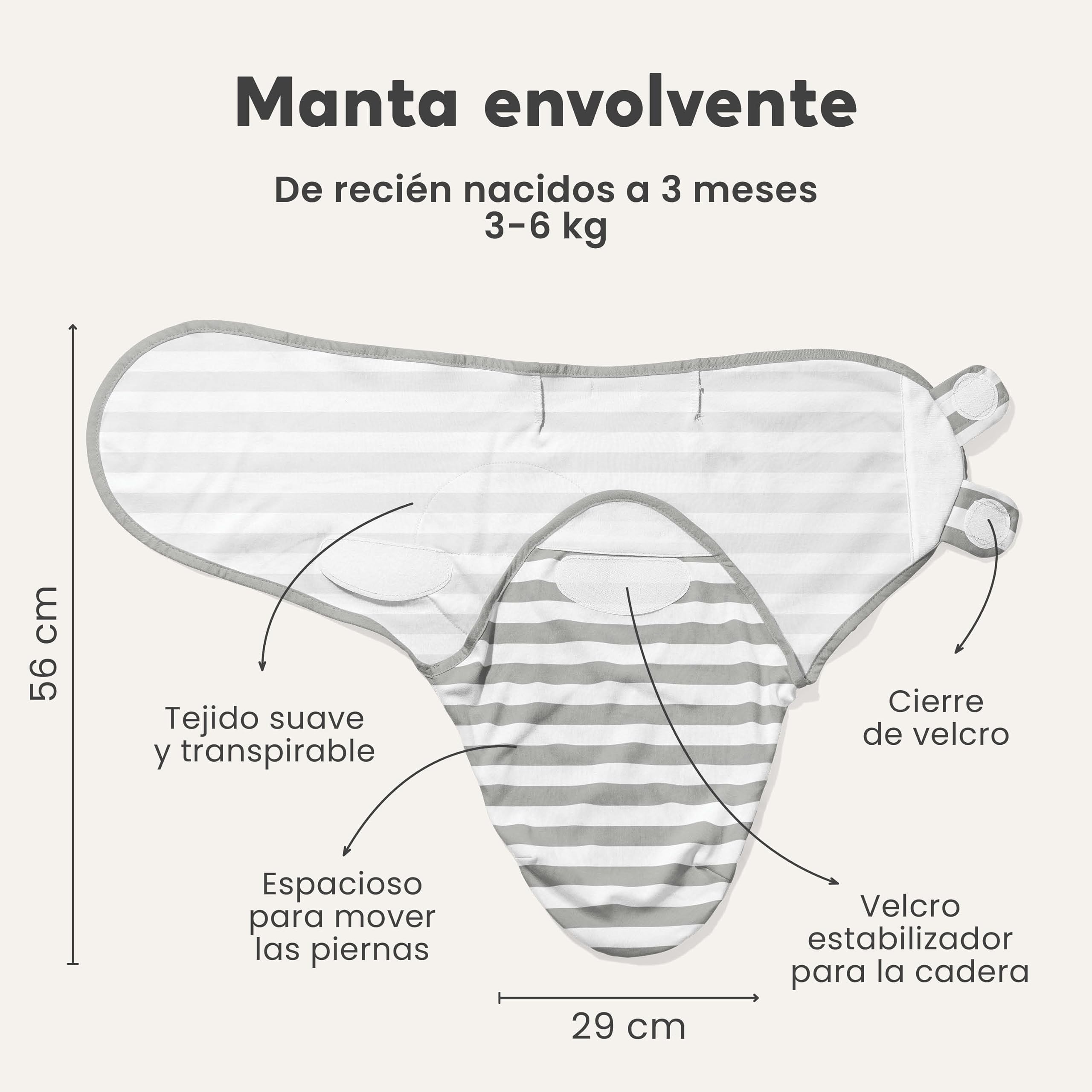 CuddleBug - Manta Ajustable para bebé (3 Unidades, tamaño pequeño/Mediano, 0-3 Meses)