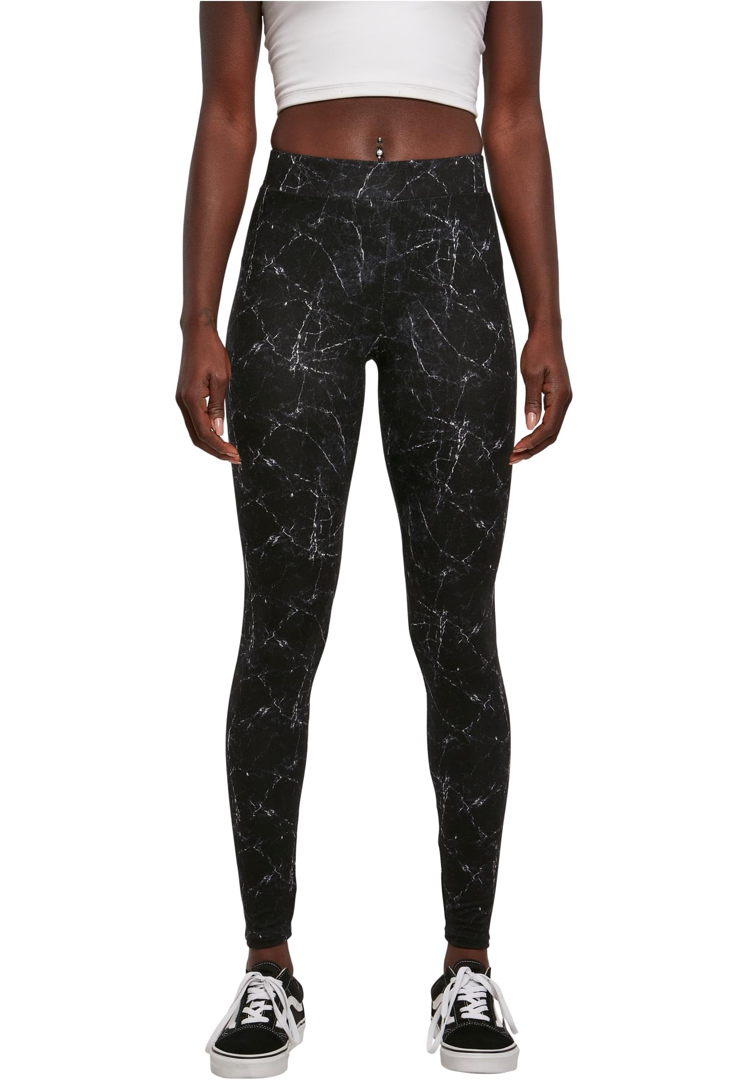 Urban Classics Women's Blackmarble Soft Aop Leggings Leggings Available In Many Sizes Xs - 5XL, S