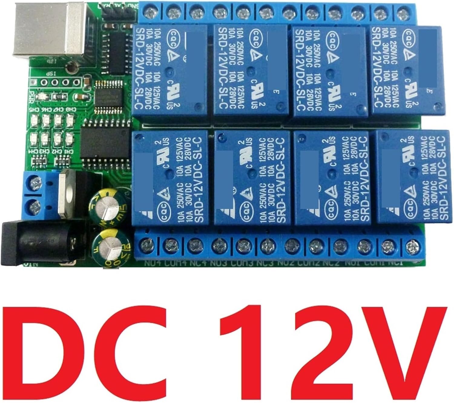 2PCS UD23A08 8 Channel USB COM Serial Port UART Relay Board RS232 TTL CH340 for WIN7 WIN10 Linux MAX Drive(2PCS 50CM USB Cable)