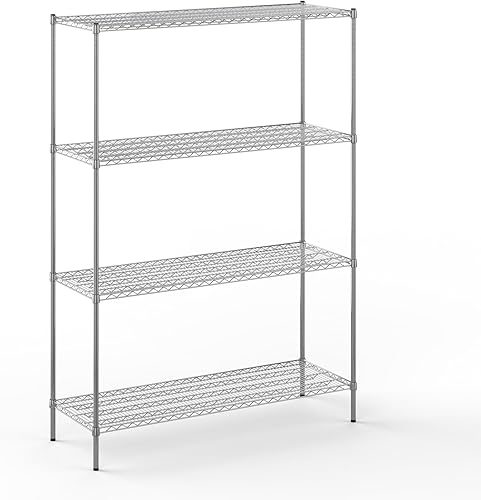 Miniatura 86 de Kit de estantería de alambre cromado de 4 niveles de 24 pulgadas de profundidad x 24 pulgadas de ancho x 64 pulgadas de alto Unidad de estante