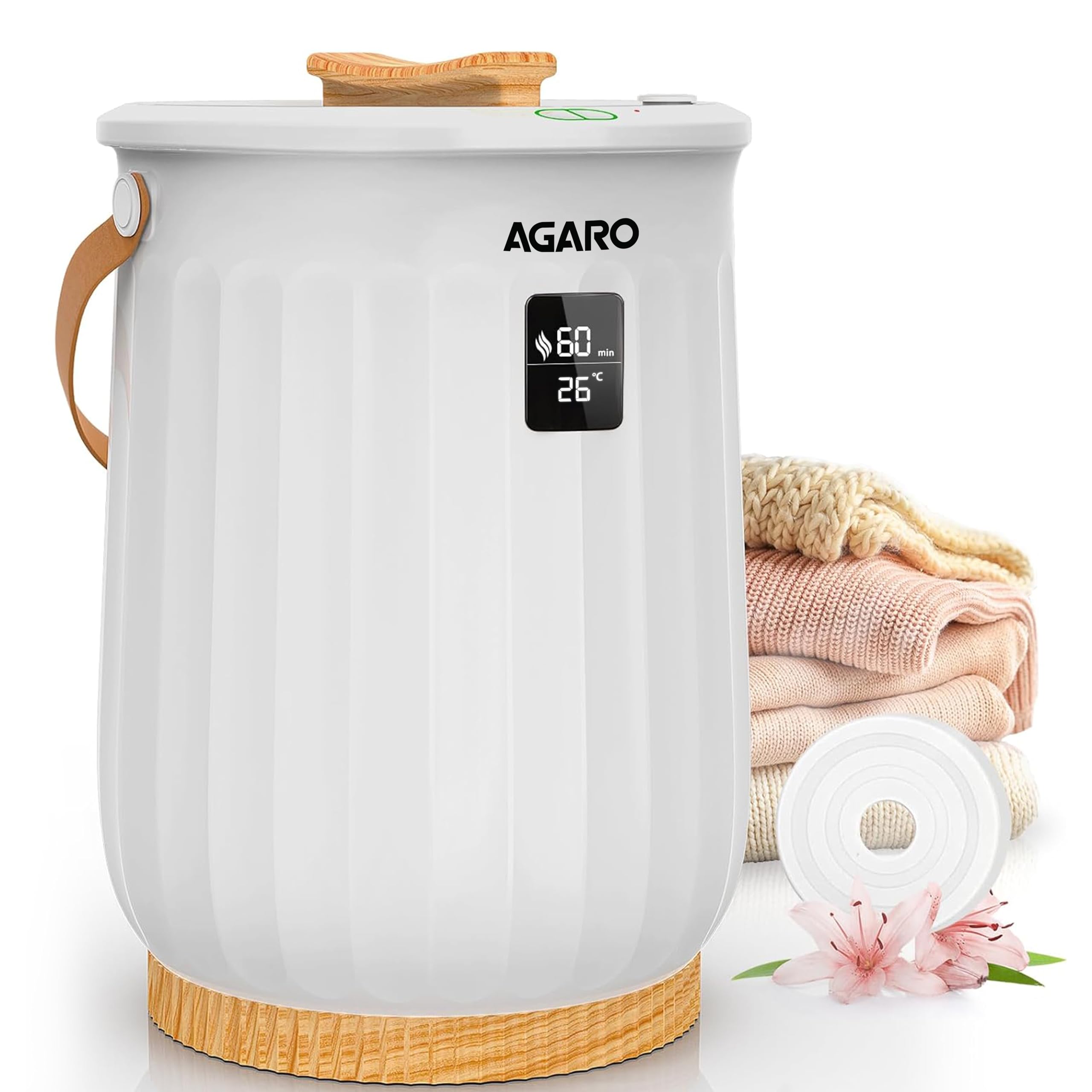 AGARO Regency Towel Warmer, Warms Up to Two Oversized Dry Towels, Bathrobes, Not for Drying Clothes,Towel Warmer Bucket, 400W, Towel Warmers for Bathroom, Auto Shut Off