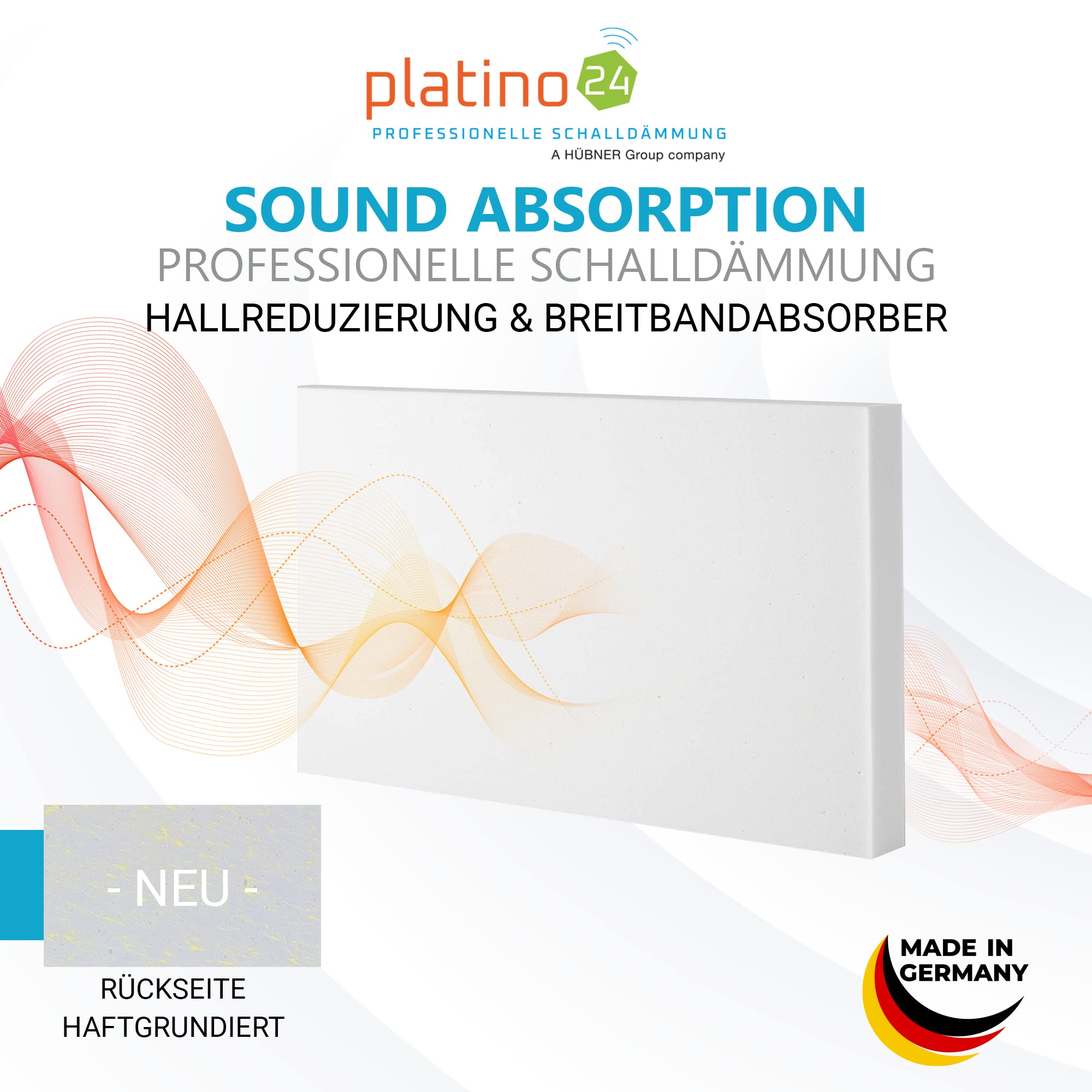 platino24 Akustikpaneele – 4er Set – 82,5x55x5cm – Schalldämmung – Hellgrau