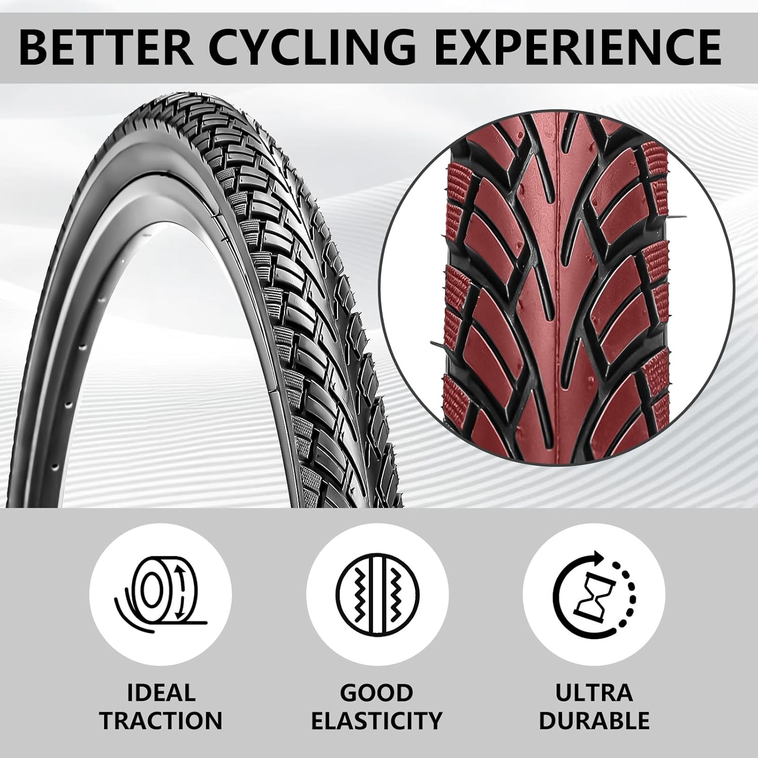 700x25C/28C/32C/35C/38C Foldable Road Bike Tires and Inner Tubes 2-Pack Presta Valve 48mm with Repair Kit, Rim Strip, Tire Levers for Road Bicycle