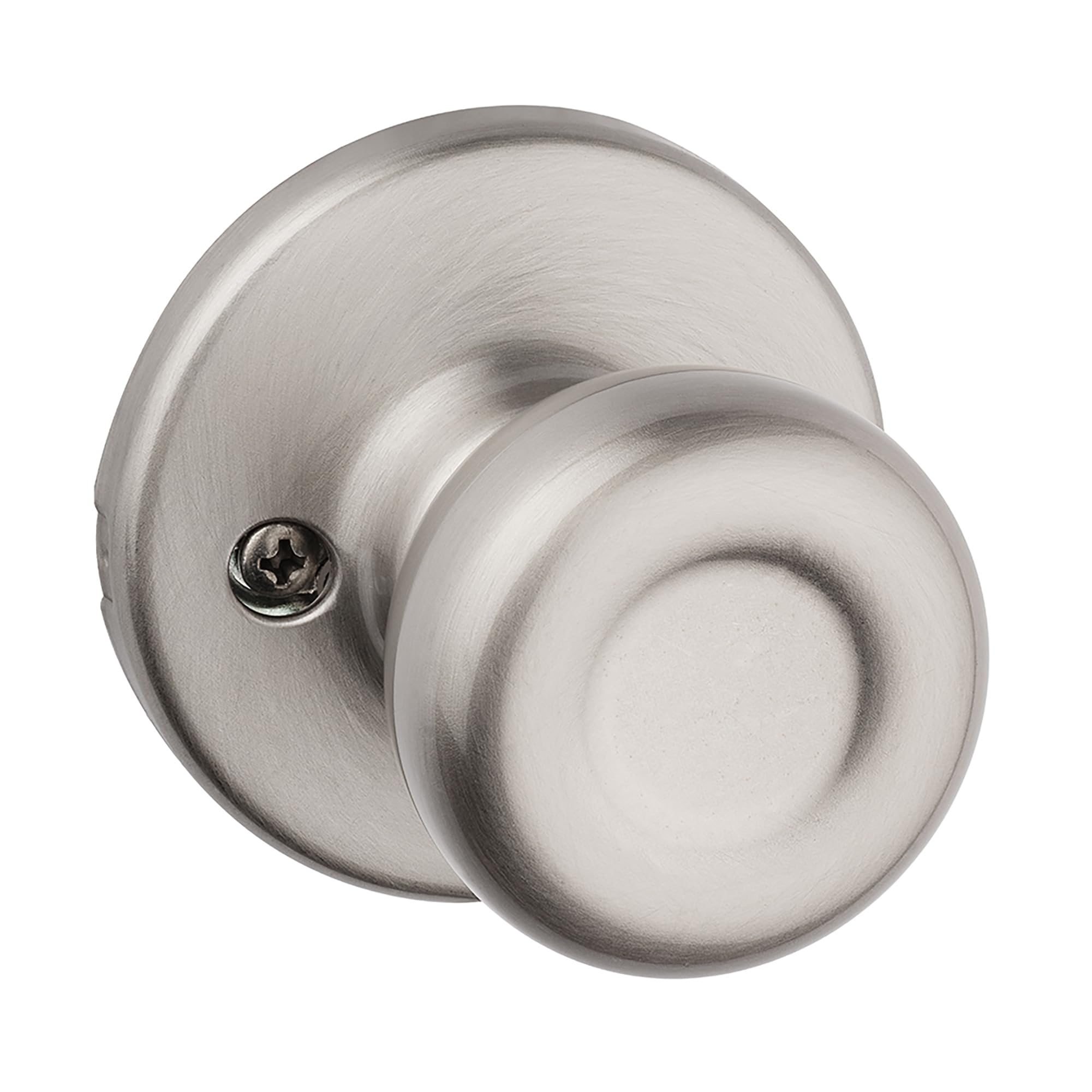 Kwikset Tylo Dummy Door Knob, Single Sided Handle for Closets, French Double Doors, and Pantry, Satin Nickel Non-Turning Interior Push/Pull Door Knob, with Microban Protection