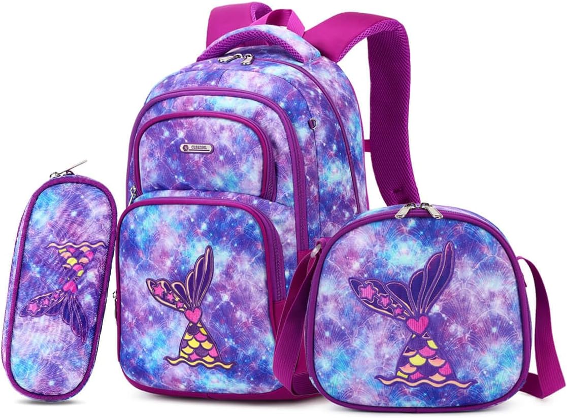 CusangelCusangel Kinderrucksack Mädchen Jungen Teenager Schulrucksack, Ergonomischer & Anpassbarer Schulranzen, Wetterfester Rucksack Kinder mit Brustgurt