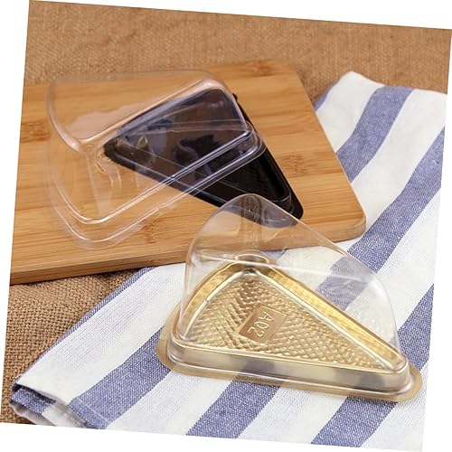 Miniatura 9 de KICHOUSE Caja de mousse de plástico triangular con tapa transparente, reutilizable, de grado alimenticio, contenedor para tartas, sándwiches,