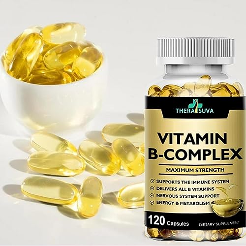 Miniatura 7 de Thera SUVA Vitamina B Complejo Máxima Fuerza, Suplemento para Apoyo al Metabolismo Energético, 120 cápsulas blandas, suministro para 60 días