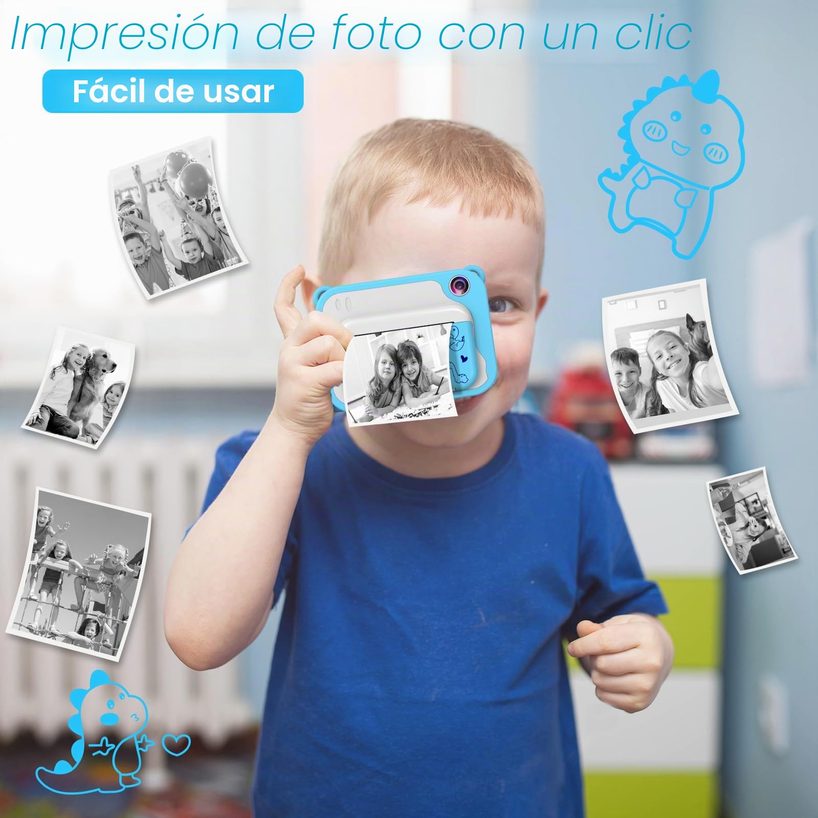CHAKEYAKE Camara Fotos Infantil Instantanea, Camarade de Fotos para Niños con Pantalla de 2,4”, 1080P HD Cámara Digital Infantil con 32GSD Tarjeta, Regalo Juguetes para Niños 3 a 12 Años (Azul)