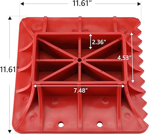 Miniatura 8 de Seven Sparta Soporte base compatible con Hi Lift Jack PP Pad para aliviar el hundimiento de elevación de Jack (rojo)