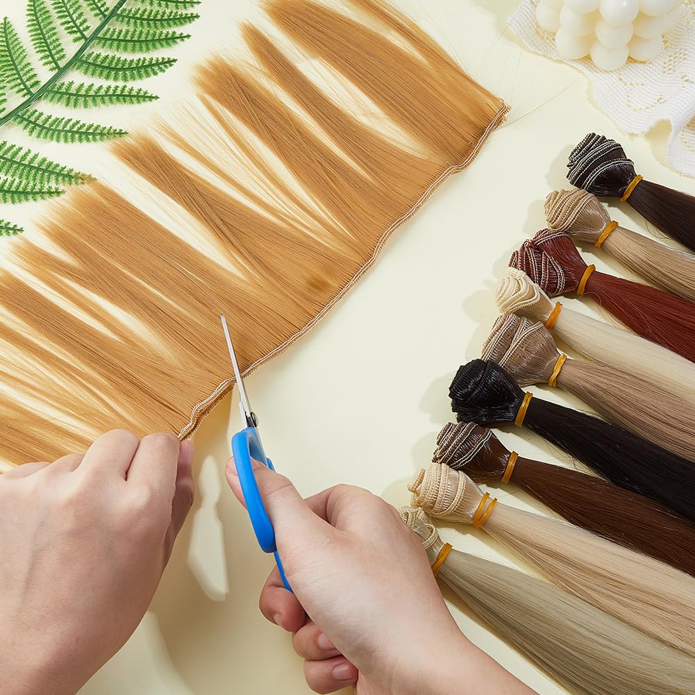 DICOSMETIC 10 parrucche per bambola, 10 colori, 15,5 cm, capelli corti dritti in plastica
