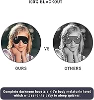 Vista 5 de Antifaz para dormir para niños con luz de bloqueo – Máscara de ojos contorneada 3D de espuma viscoelástica – Cubierta de ojos y máscara de sueño