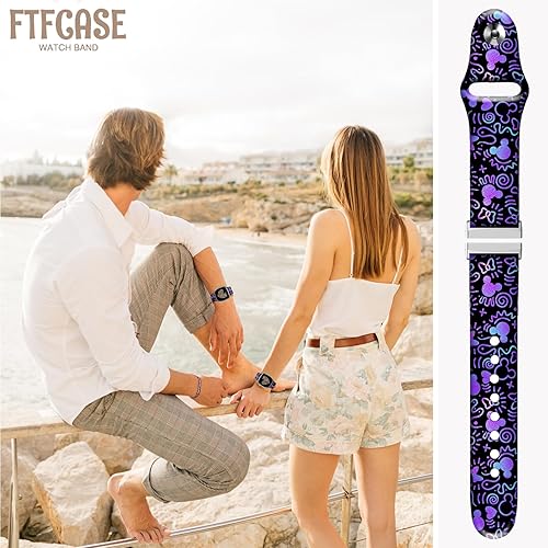 Miniatura 6 de FTFCASE Correa de reloj de Navidad compatible con Fitbit Versa 3Versa 4Sense 2Sense para mujeres, hombres y niñas, correa de silicona suave de