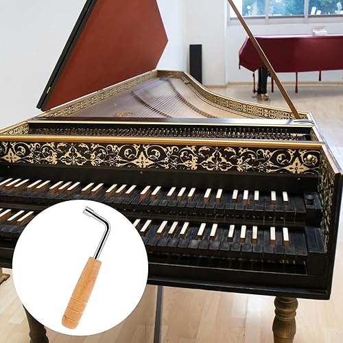 Miniatura 6 de Llave de afinación de piano, herramienta de afinación de arpa de melodía profesional, llave de afinación universal en forma de L, llave de ajuste de